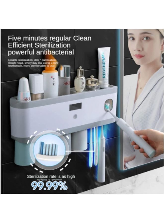 Wall Mounted Sterilzer Toothbrush Holder With Toothpaste Dispenser - Image 4
