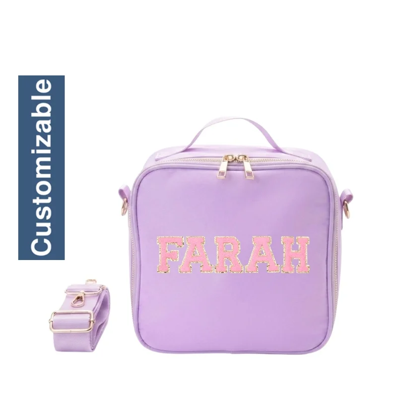 القبيلة السعيدة Personalised Kids Lunch Bag, Lilac