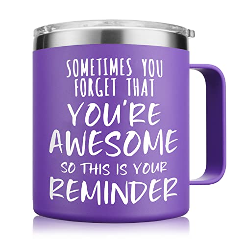 NOWWISH Inspirational Gifts for Women Wife Sometimes You Forget Youre Awesome Coffee Mug Birthday Mothers Day for Mom Daughter Wife 14Oz Purple