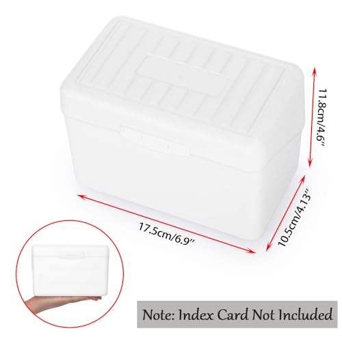 BTSKY 1 Pack 4 x 6 inch Index Card Box - Index Card Holder Notecard Box Recipe Card Box Plastic Storage Organizer for Filling Index Cards , Note cards , Flashcards, Recipes and Addresses, White (Not - Image 3