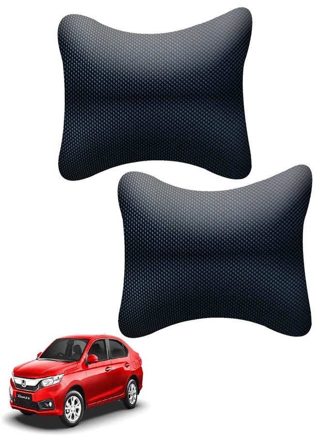 PulGos Car Neck Cushion in Dotted Design Black Leatherette Material for_PR983 - Image 1