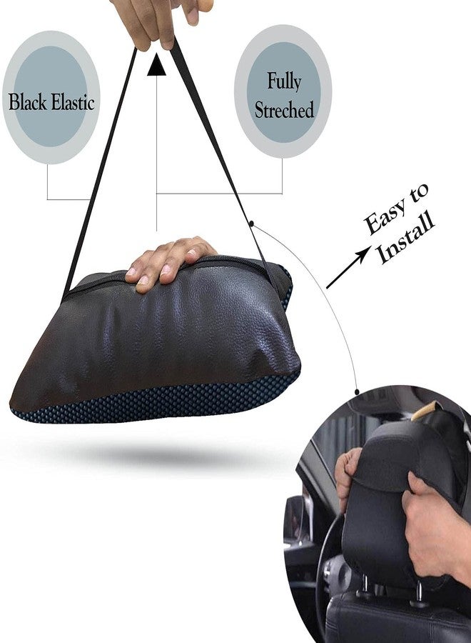 PulGos Car Neck Cushion in Dotted Design Black Leatherette Material for_PR983 - Image 3