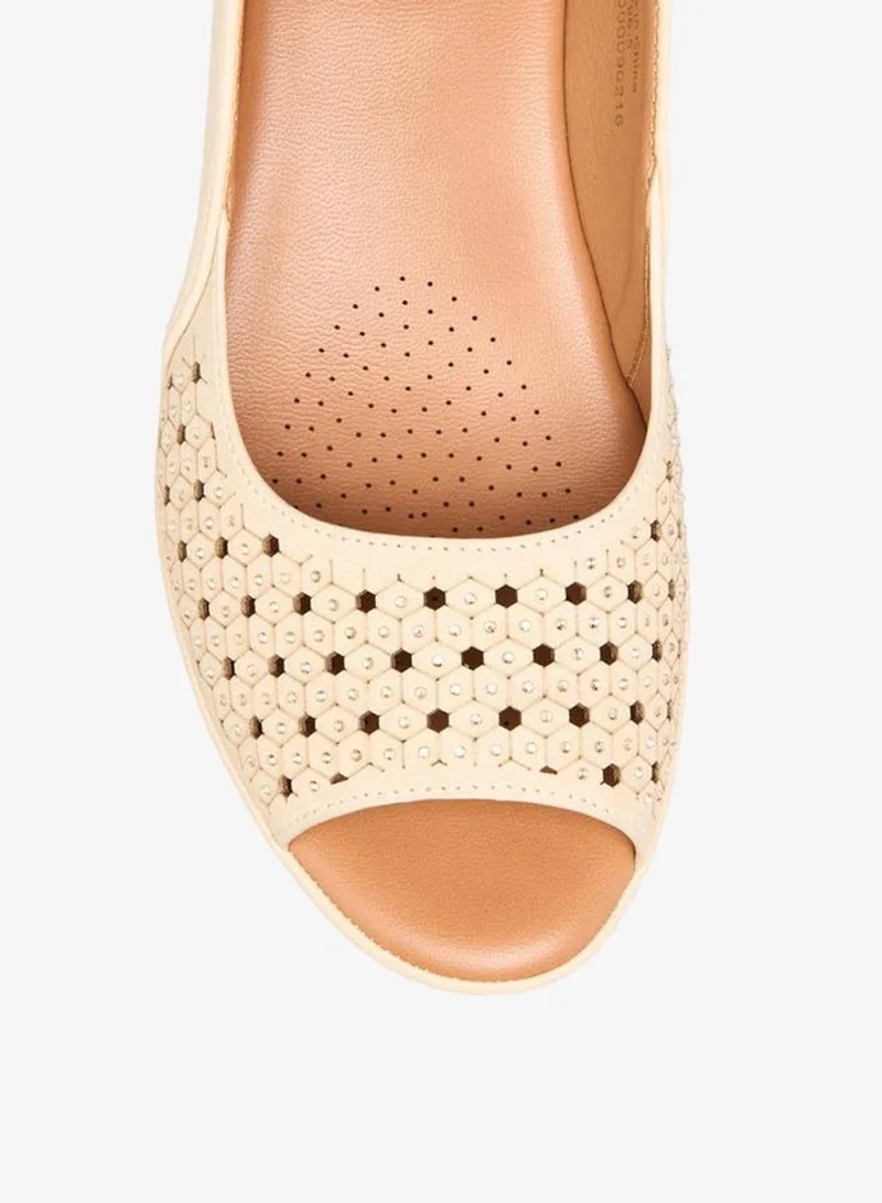 Le Confort BEIGE Women Cutout Detail Wedge Heel Sandals for Women | Best Price UAE