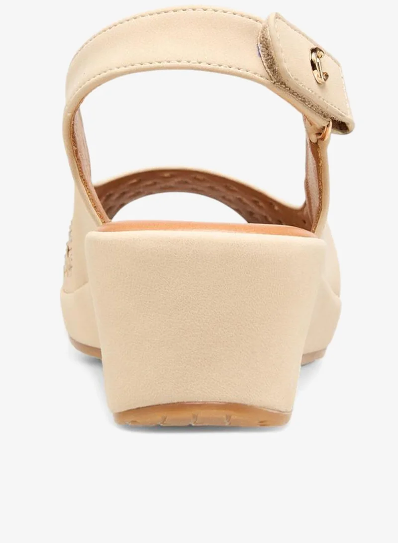 Le Confort BEIGE Women Cutout Detail Wedge Heel Sandals for Women | Best Price UAE