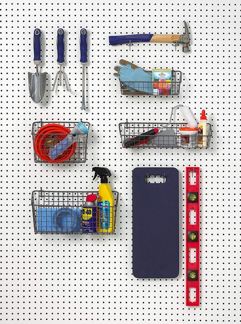 Spectrum Diversified Spectrum Pegboard & Wall Mount Wire Basket Extra Large (Industrial Gray) - Storage & Organizer for Garage, Tools, Shed, Home, Work Bench, Crafts, & More - Image 4