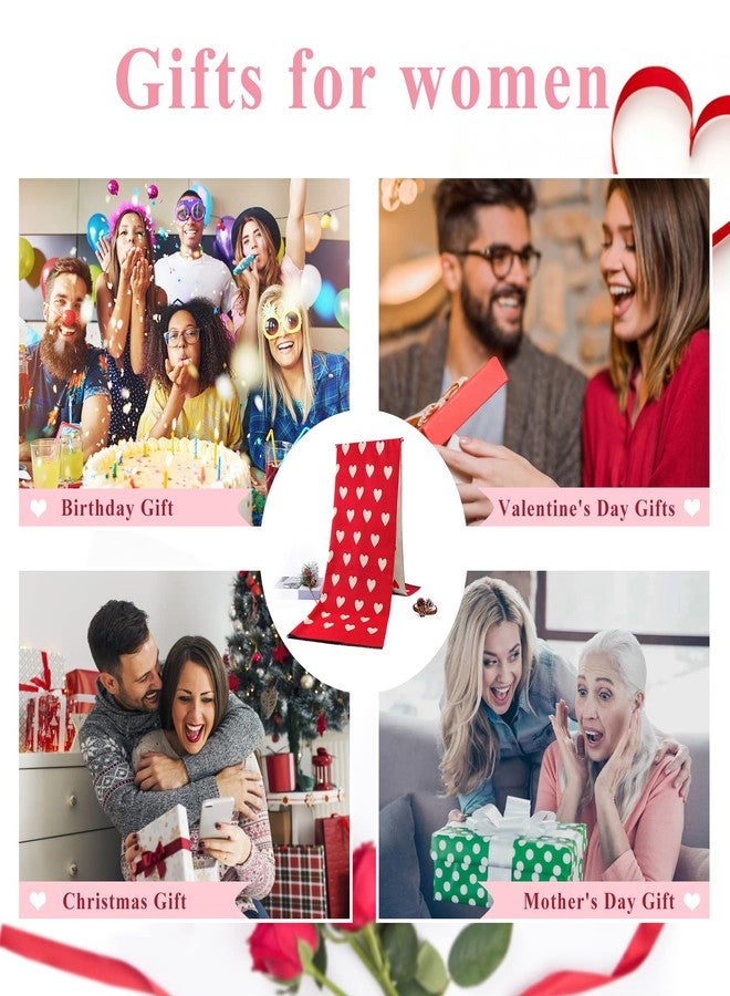 GERINLY Sweet Scarf with Love Heart Print Warm Neck Wraps for Women Chic Valentine's Gift for Lovers Romantic Love (Red) - Image 5