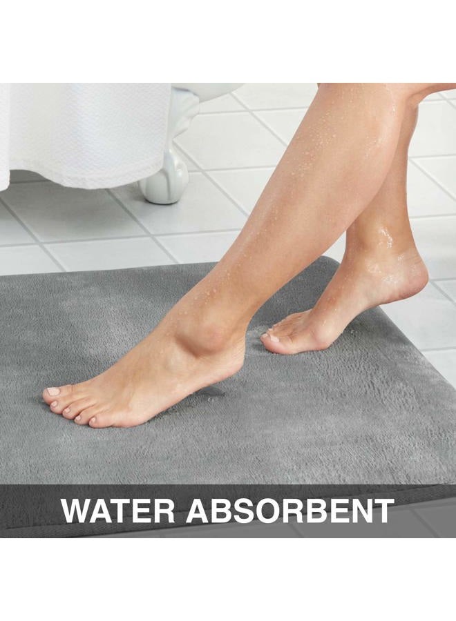 Genteele (43cm X 60cm , Gray) - Memory Foam Bath Mat Non Slip Absorbent AND BEST Super Cosy Velvet Bathroom Rug Carpet (Grey, 43cm X 60cm ) - Image 3