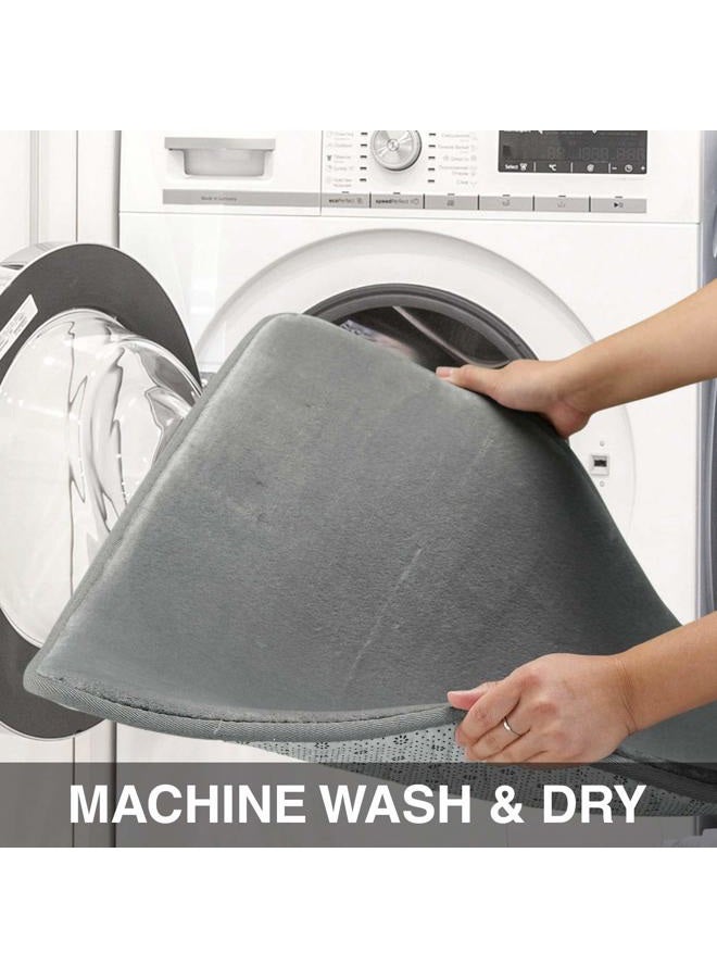 Genteele (43cm X 60cm , Gray) - Memory Foam Bath Mat Non Slip Absorbent AND BEST Super Cosy Velvet Bathroom Rug Carpet (Grey, 43cm X 60cm ) - Image 2