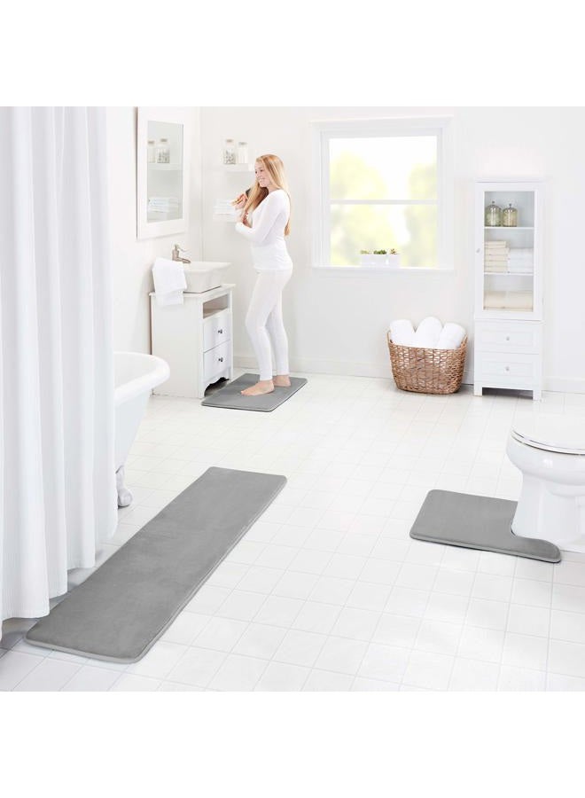 Genteele (43cm X 60cm , Gray) - Memory Foam Bath Mat Non Slip Absorbent AND BEST Super Cosy Velvet Bathroom Rug Carpet (Grey, 43cm X 60cm ) - Image 5