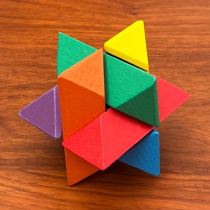 Wooden Toy Factory Full Set Kongming Lock Luban Color Kongming Lock Children Adult Educational Toys - Image 3