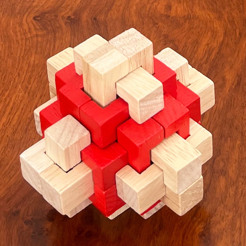 Wooden Toy Factory Full Set Kongming Lock Luban Color Kongming Lock Children Adult Educational Toys - Image 1