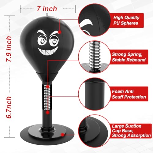 SVANE Desktop Punching Bag with Suction Cup Punch Away Stress Heavy Duty Office Desk Stress Ball for Adults Kids Fun Boxing Toy for Coworkers Friends - Image 5