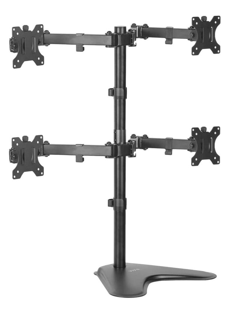 13 to 30 inch Monitor Free-Standing Mount, Fully Adjustable Desk Stand, Holds 4 Flat or Curved Display Screens - Image 1