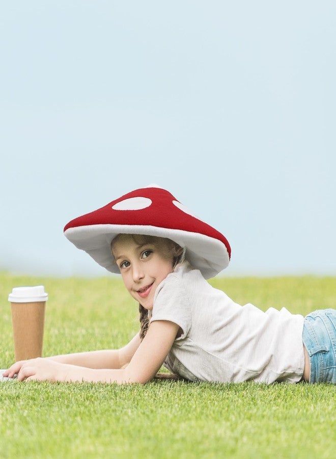 CosInStyle Mushroom Plush Hat Costume Accessory - Red, Ready for Cartoon Party, Festival Decor, Carnival, Halloween, Role Play, Stage Performance, Cosplay Show (Kids) - Image 4