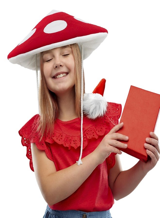 CosInStyle Mushroom Plush Hat Costume Accessory - Red, Ready for Cartoon Party, Festival Decor, Carnival, Halloween, Role Play, Stage Performance, Cosplay Show (Kids) - Image 1