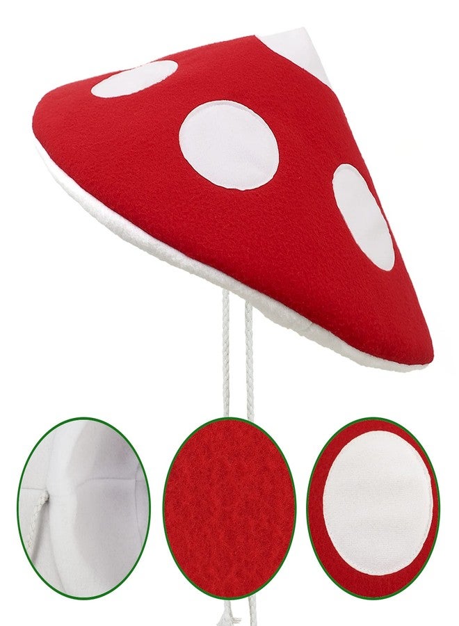 CosInStyle Mushroom Plush Hat Costume Accessory - Red, Ready for Cartoon Party, Festival Decor, Carnival, Halloween, Role Play, Stage Performance, Cosplay Show (Kids) - Image 3