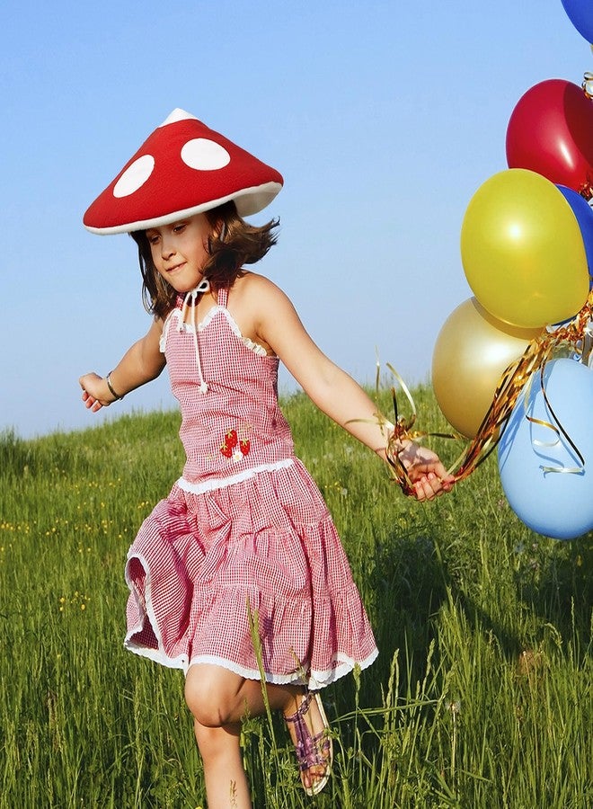 CosInStyle Mushroom Plush Hat Costume Accessory - Red, Ready for Cartoon Party, Festival Decor, Carnival, Halloween, Role Play, Stage Performance, Cosplay Show (Kids) - Image 5