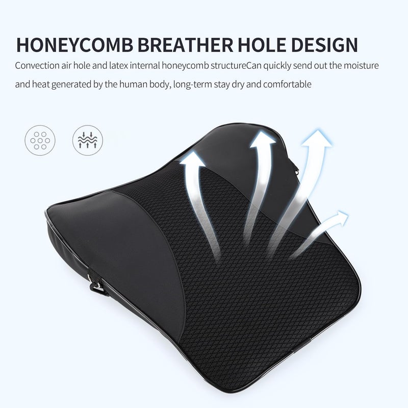 Ovyuzhen Lumbar Support and Car Neck Pillow - Memory Foam Ergonomic Seat Cushion with Adjustable Strap - Image 4