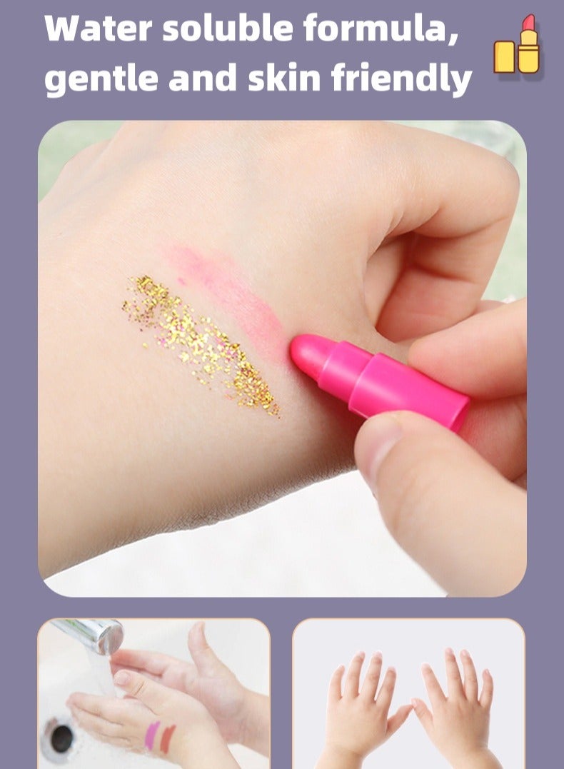 Girl Makeup Kit,Washable Kids Makeup Set with Mirror,  Fashionable princess Handheld Bag Design,Gift Toys Water Soluble Easy to Wipe Gift Box,Pink Color Portable, Durable And Washable,Non-Toxic safe - Image 4