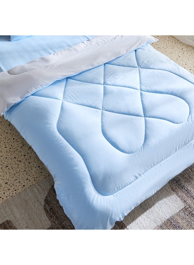 هوم بوكس طقم لحاف مايكروفايبر ديربي مزدوج قابل للعكس قطعتين - ١٦٠٢٢٠ سم - Image 5