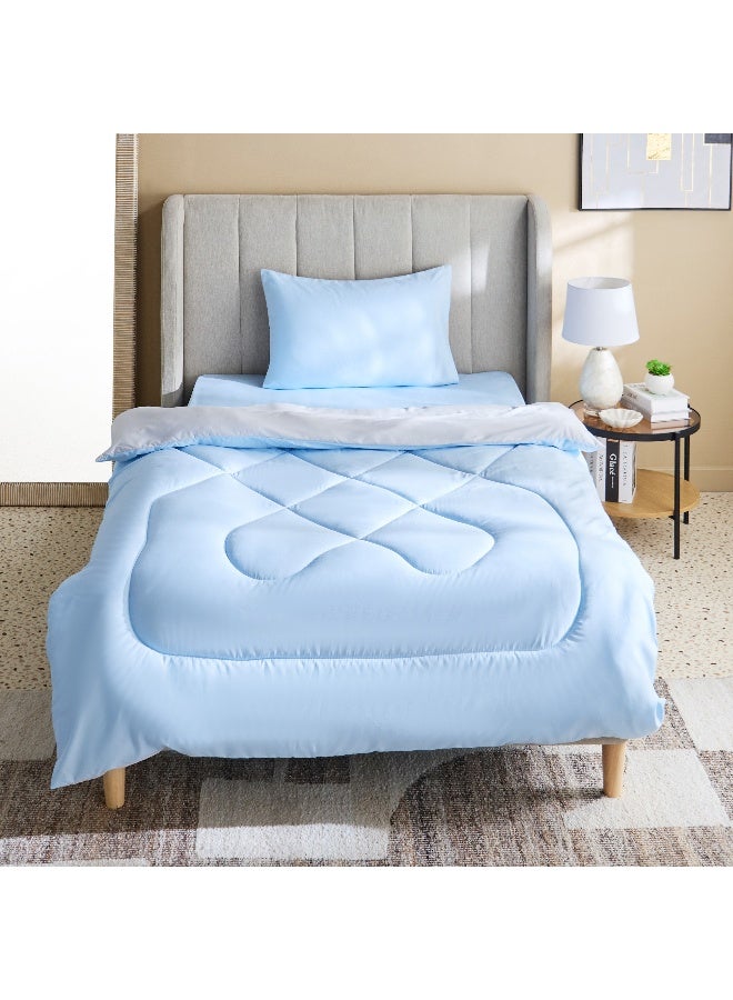 هوم بوكس طقم لحاف مايكروفايبر ديربي مزدوج قابل للعكس قطعتين - ١٦٠٢٢٠ سم - Image 3