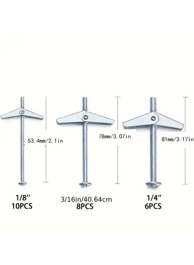 24 Pcs Heavy Duty Anchor Bolt and Threaded Rod Set with Wall Anchors for Home Hanging Pictures Curtains Shelves - Image 4