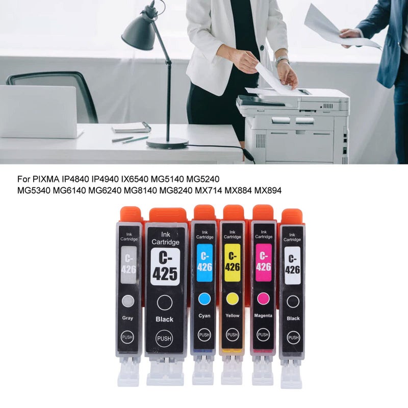 High Efficiency Ink Cartridge Set Compatible with PIXMA Printers 6 Colors BK C M Y GY - Image 3