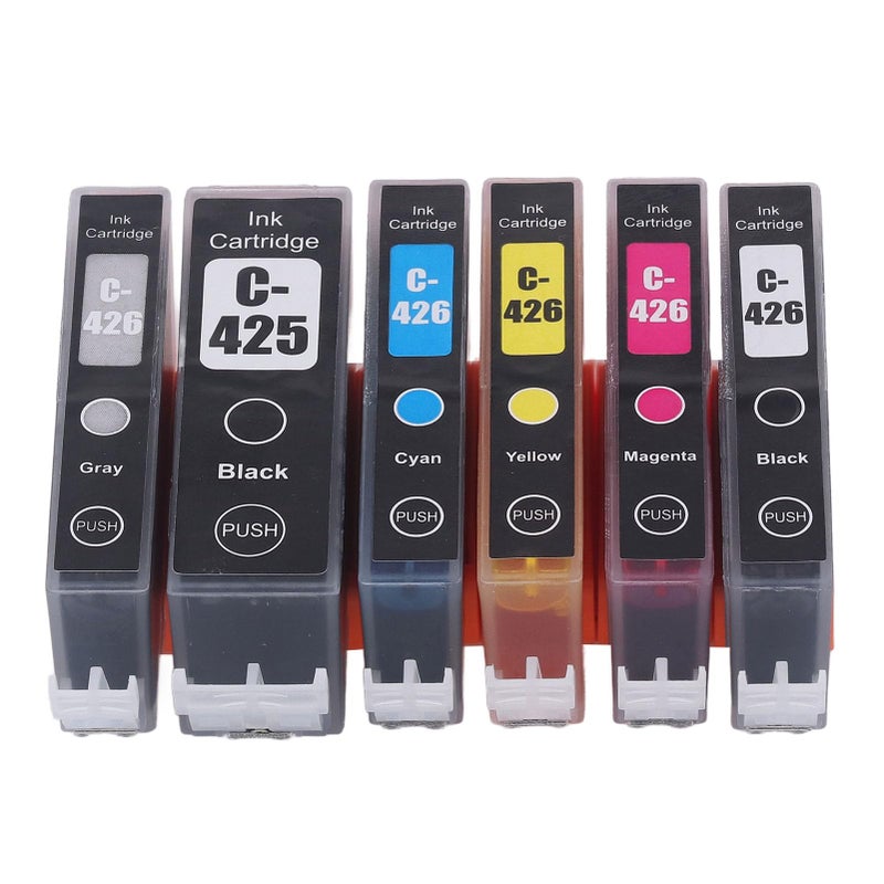 High Efficiency Ink Cartridge Set Compatible with PIXMA Printers 6 Colors BK C M Y GY - Image 5