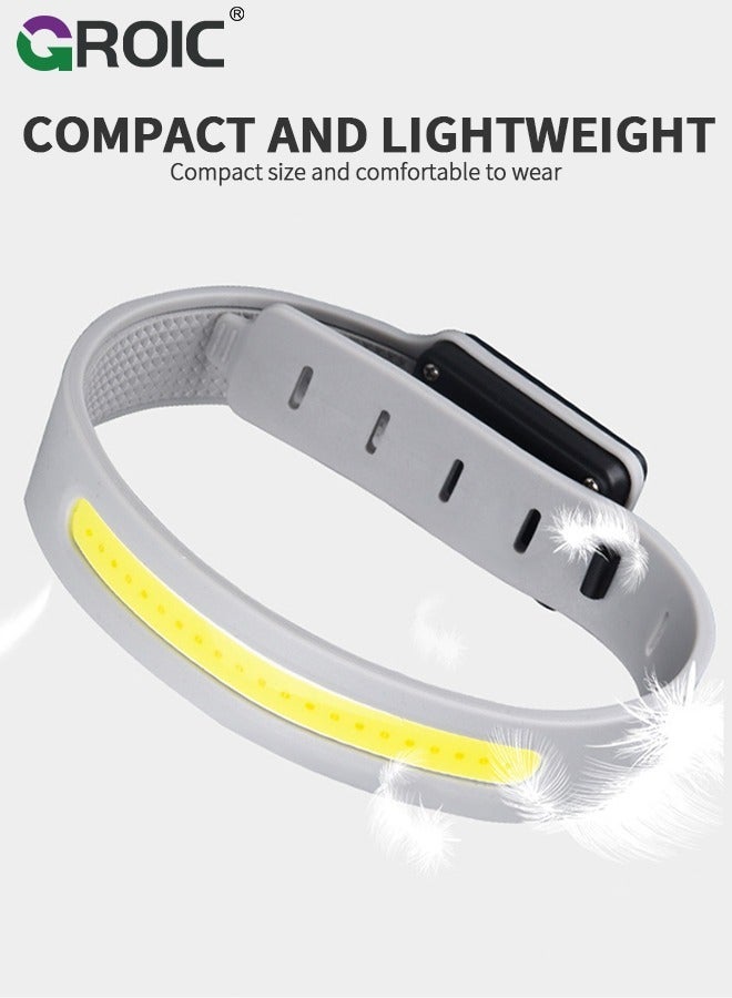 جرويك قطعتان من مصابيح LED لحزام الذراع للعدائين، معدات جري عاكسة قابلة لإعادة الشحن عبر USB، شريط إضاءة أمان ليلي عالي الوضوح للجري والركض وركوب الدراجات والمشي لمسافات طويلة في الليل - Image 5