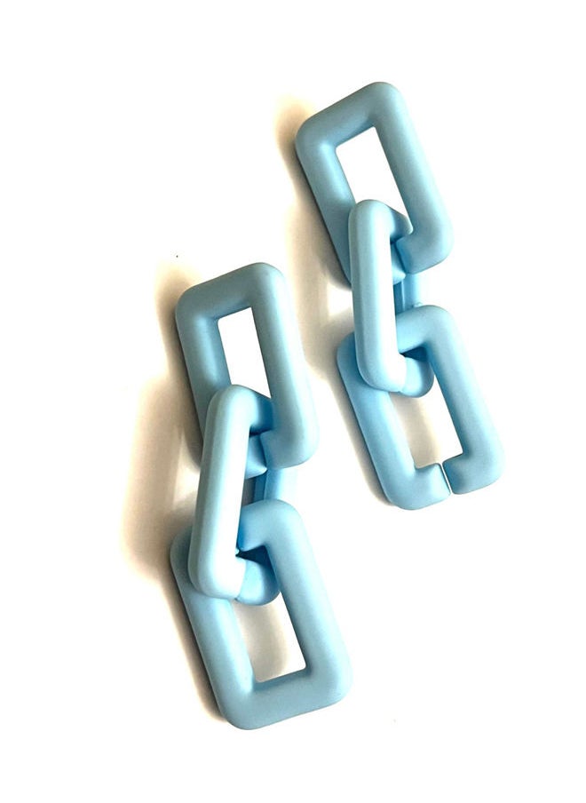 Trio Earrings - Dangle Baby blue Earrings - Image 1