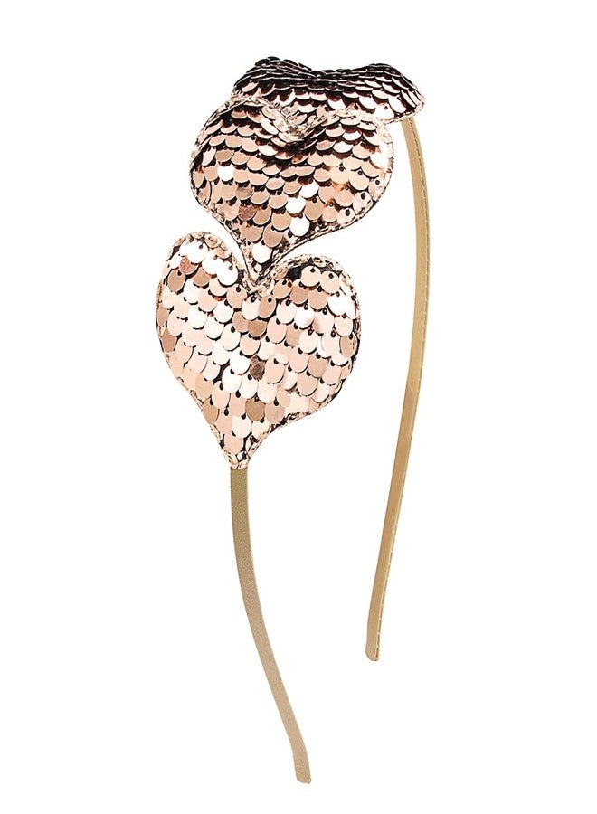 دونيس طوق رأس على شكل قلب مزين بالترتر اللامع، مناسب لعيد الحب، إكسسوارات شعر، طوق شعر بلون الكاكي مزين بالترتر على شكل قلب، قطعة رأس مثالية للفتيات والسيدات، هدية رائعة لحفلات رأس السنة الجديدة، وحفلات الزفاف، وأعياد الميلاد. - Image 1