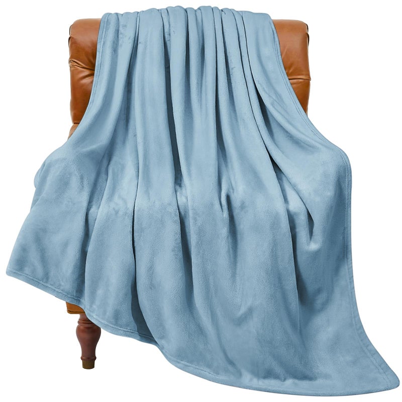 بيديليت بطانية صوف بيدليت بطانية مغسولة رمي الأزرق للأريكة والسرير 300GSM الفاخرة بطانية غامضة دافئة 50 "× 60" - Image 1