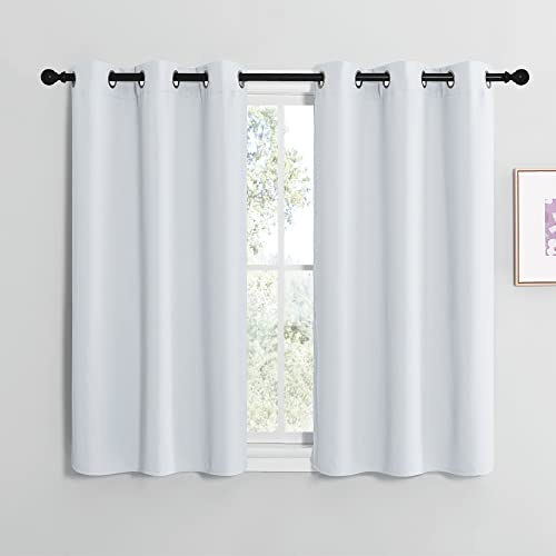 NICETOWN Room Darkening Draperies Curtains Panels Window Treatment Thermal Insulated Grommet Room Darkening CurtainsDrapes for Bedroom Greyish White 2 Panels W42 X L40
