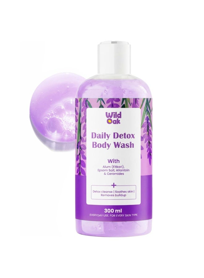 WILD OAK WildOak Fitkari & Epsom Salt Body Wash | Added Hyaluronic Acid, Probiotics & Ceramides | Shower Gel for Daily Detox, Muscle Fatigue Relaxation, Muscle Soreness & Odor Control | 300ml - Image 1