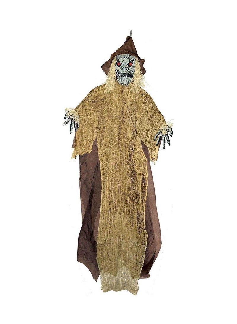 Amscan ديكور مخيف لعيد الهالوين - دمية الفزاعة مضاءة بطول 12 قدم