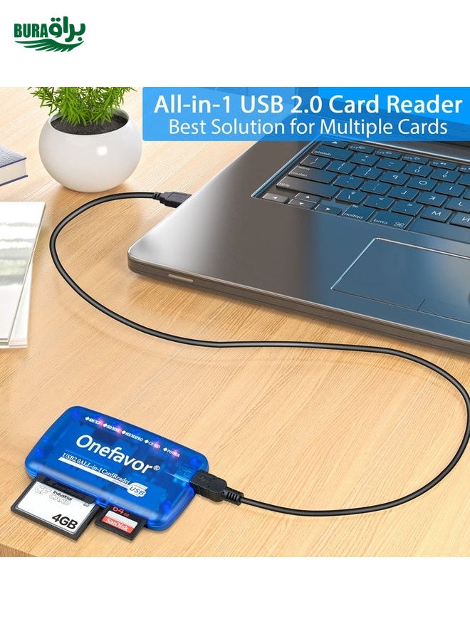 BURAQ - Onefavor All-In-One Card Reader Support SM / XD / SD / MMC / MS / CF Card, Model: Card Reader+8 Pin Adaptor - Image 1