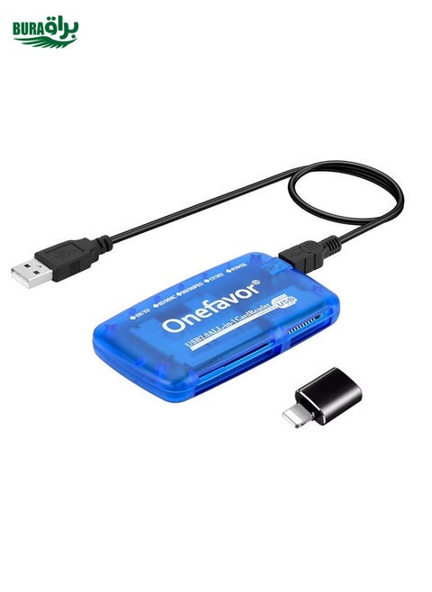 Onefavor All-In-One Card Reader Support SM / XD / SD / MMC / MS / CF Card, Model: Card Reader+8 Pin Adaptor