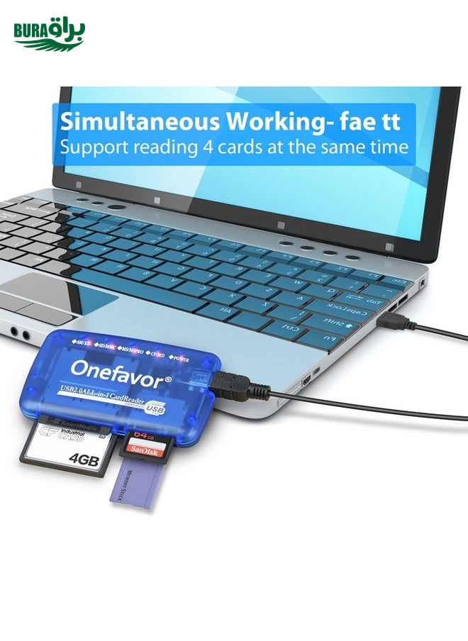 BURAQ - Onefavor All-In-One Card Reader Support SM / XD / SD / MMC / MS / CF Card, Model: Card Reader+8 Pin Adaptor - Image 1