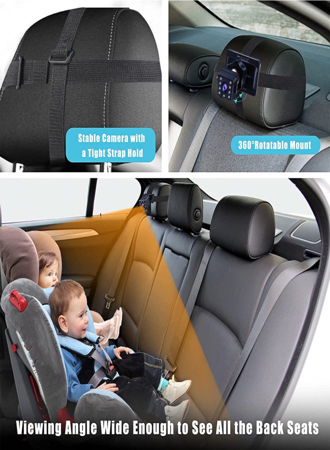 Baby Car Mirror 1080P 4.3 Inch Baby Car Camera Night Vision Safety Car Seat Mirror Cameras Monitored Mirrors with Wide Crystal Clear View Adjustable Angle Length - Image 2
