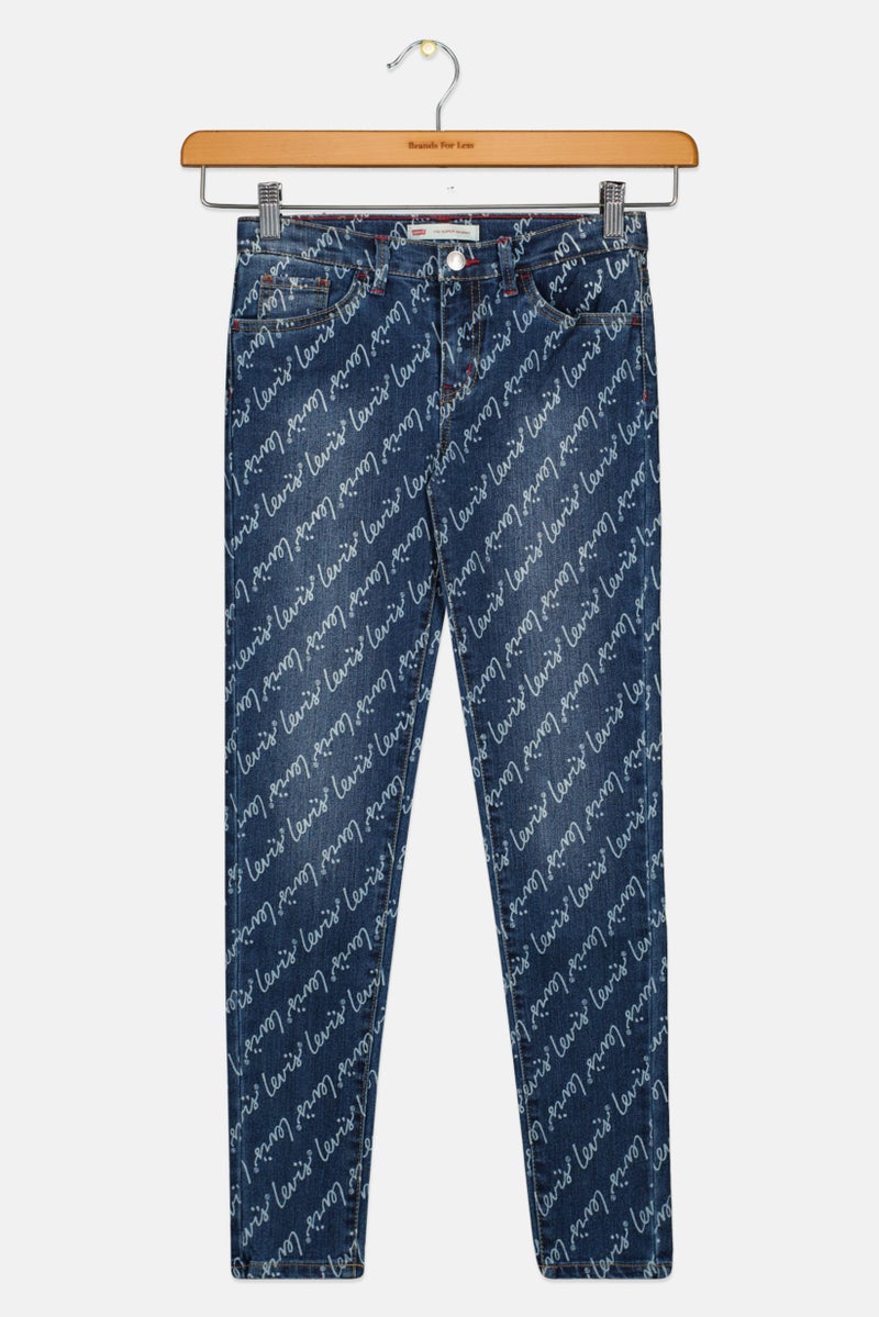 Levi's Kids Girl Skinny Fit Allover Print Jeans, Multicolor - Image 2