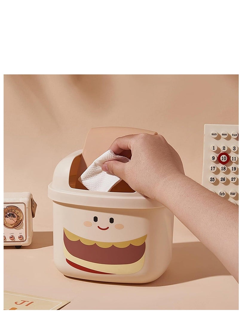 Generic Mini Trash Can with Lid Removable Small Garbage Can Tiny Plastic Trash Bin Swing Lid Countertop Wastebasket Counter Garbage Lint Bin for Bathroom Office Kitchen Desk Coffee Table Vanity Top  - Image 2