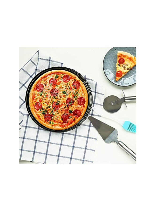 PROMASS صينية خبز البيتزا غير لاصقة من الفولاذ الكربوني - طبق بيتزا - حامل أطباق - أدوات الخبز المنزلية - حجم 32 سم - Image 4