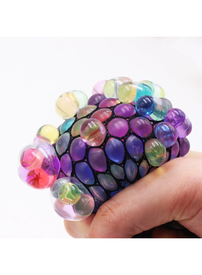 【6PCS，Only Six】Bead Squishy - Grape Ball Stress Relief Squishy Toy - 5.CM grape ball - Mesh Squeeze Ball, Sensory Fidget Toy, Anxiety Relief, Kids Adults Decompression, Funny Stress Ball, TikTok Viral Toy - Image 4