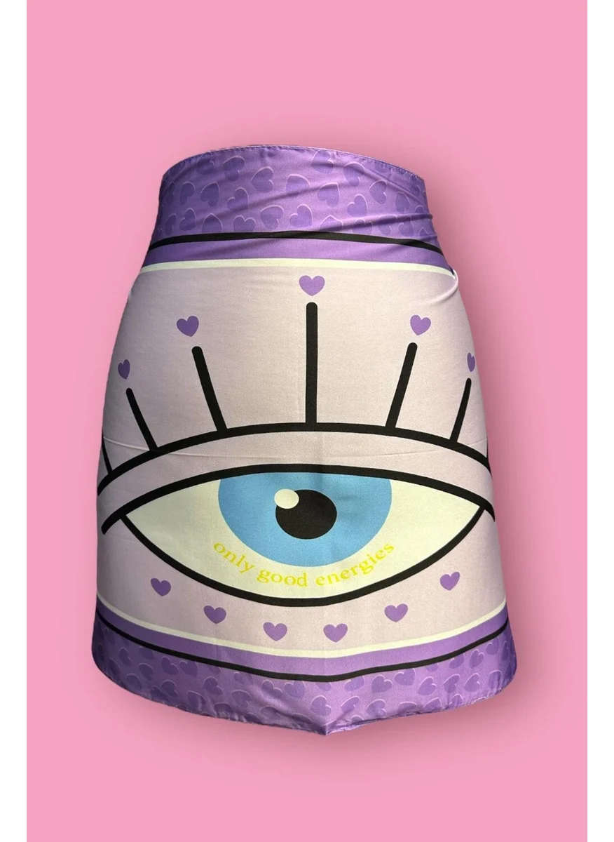 باهلس Special Design Purple Eye Pattern See Through Pareo 45*145 cm