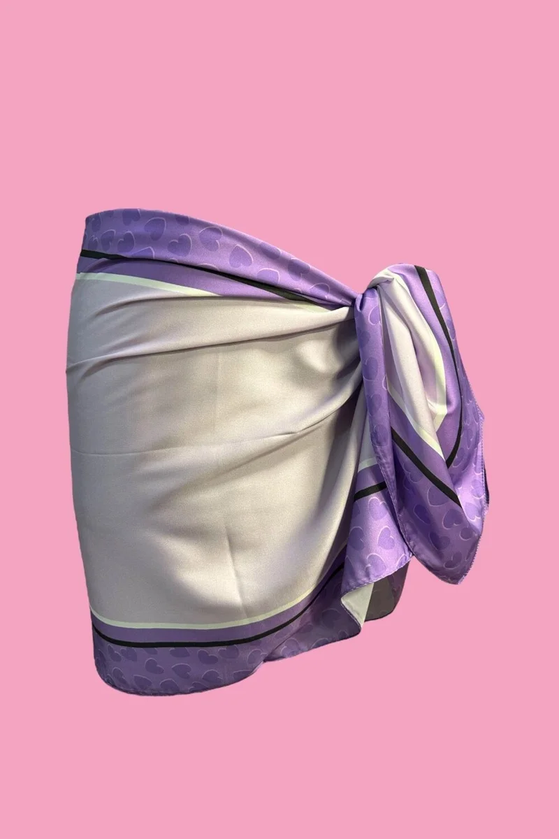 باهلس Special Design Purple Eye Pattern See Through Pareo 45*145 cm