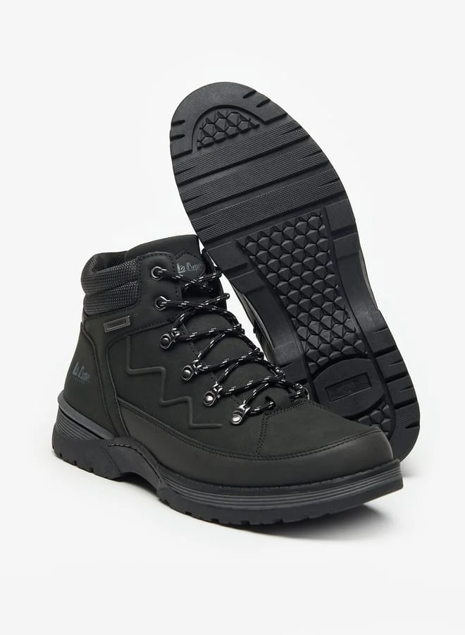 Lee Cooper Mens Logo Detail Chukka Boots with Zip Closure
