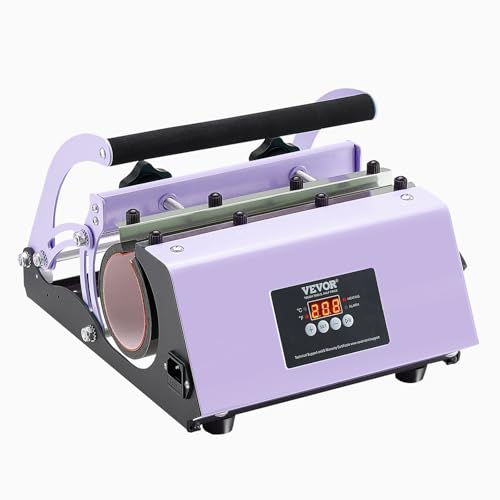 VEVOR Tumbler Heat Press Machine, 11-30oz Mug Press, Heat Up Fast and Even, Tumbler Press with Sublimation Paper, Tape and Gloves, Temp and Time Setting, for Sublimation Tumblers, Cups, Mugs, Purple - Image 1