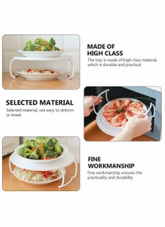 Excefore Microwave Plate Stacker Grill Rack Microwave Tray Plastic Baking Oven Tray Microwave Rack for Frozen Snacks Cooking Supplies 2pcs  - Image 5
