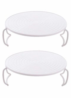Excefore Microwave Plate Stacker Grill Rack Microwave Tray Plastic Baking Oven Tray Microwave Rack for Frozen Snacks Cooking Supplies 2pcs  - Image 1