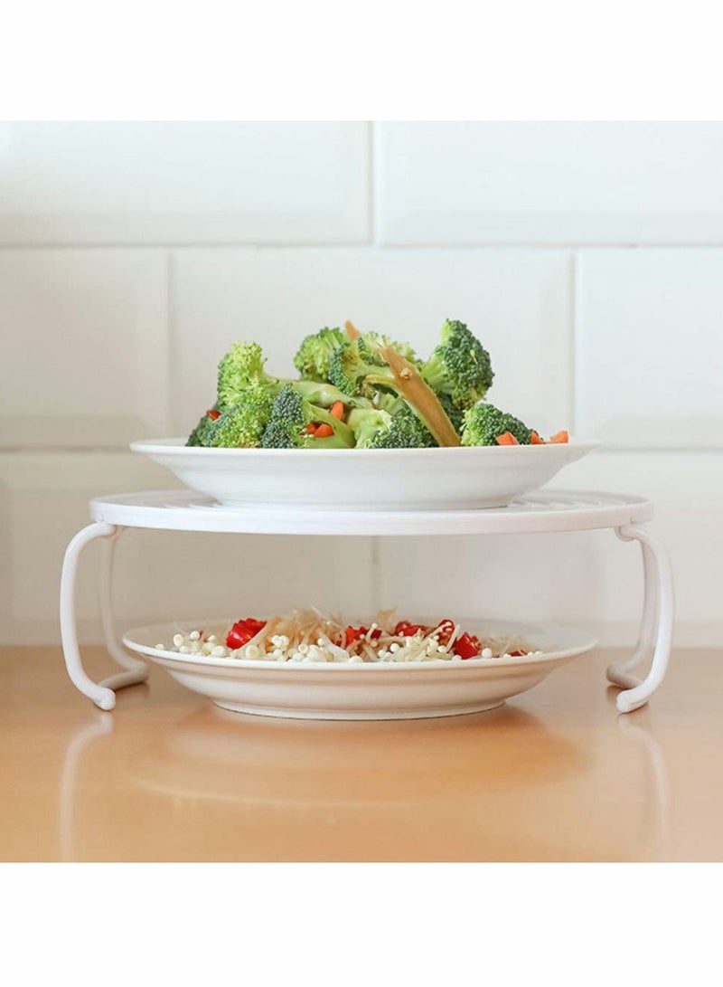 Excefore Microwave Plate Stacker Grill Rack Microwave Tray Plastic Baking Oven Tray Microwave Rack for Frozen Snacks Cooking Supplies 2pcs - Image 2